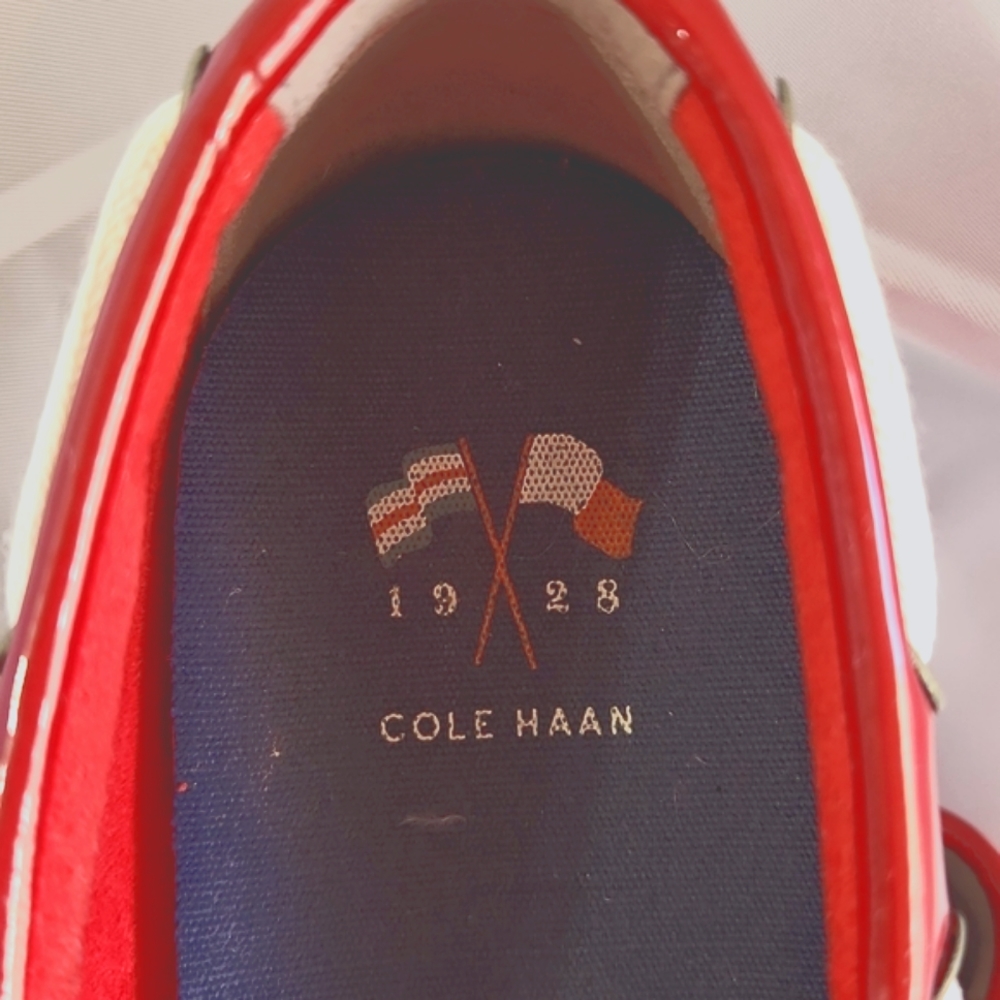 Cole Haan Nantucket Camp Moccasin Red Patent Leather 8 - Picture 3 of 4